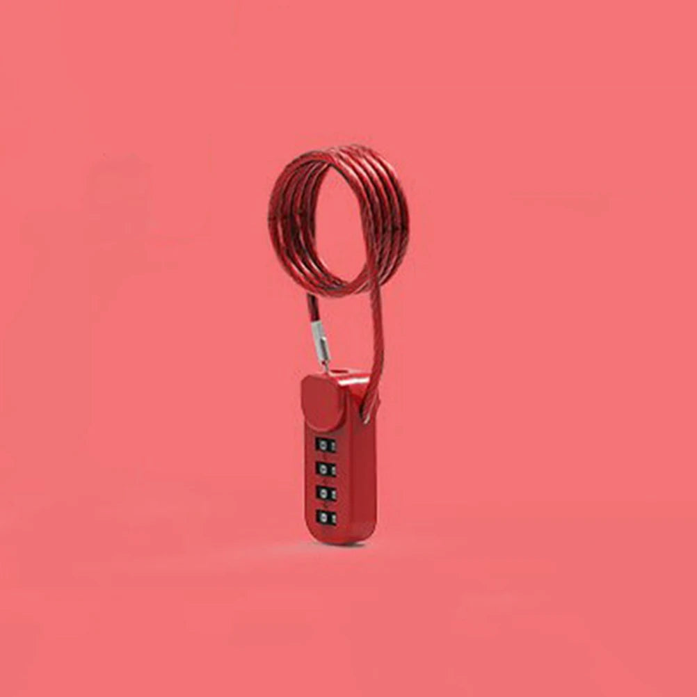 Safetouch 4-Digit Combo Lock With Retractable Coil Wire