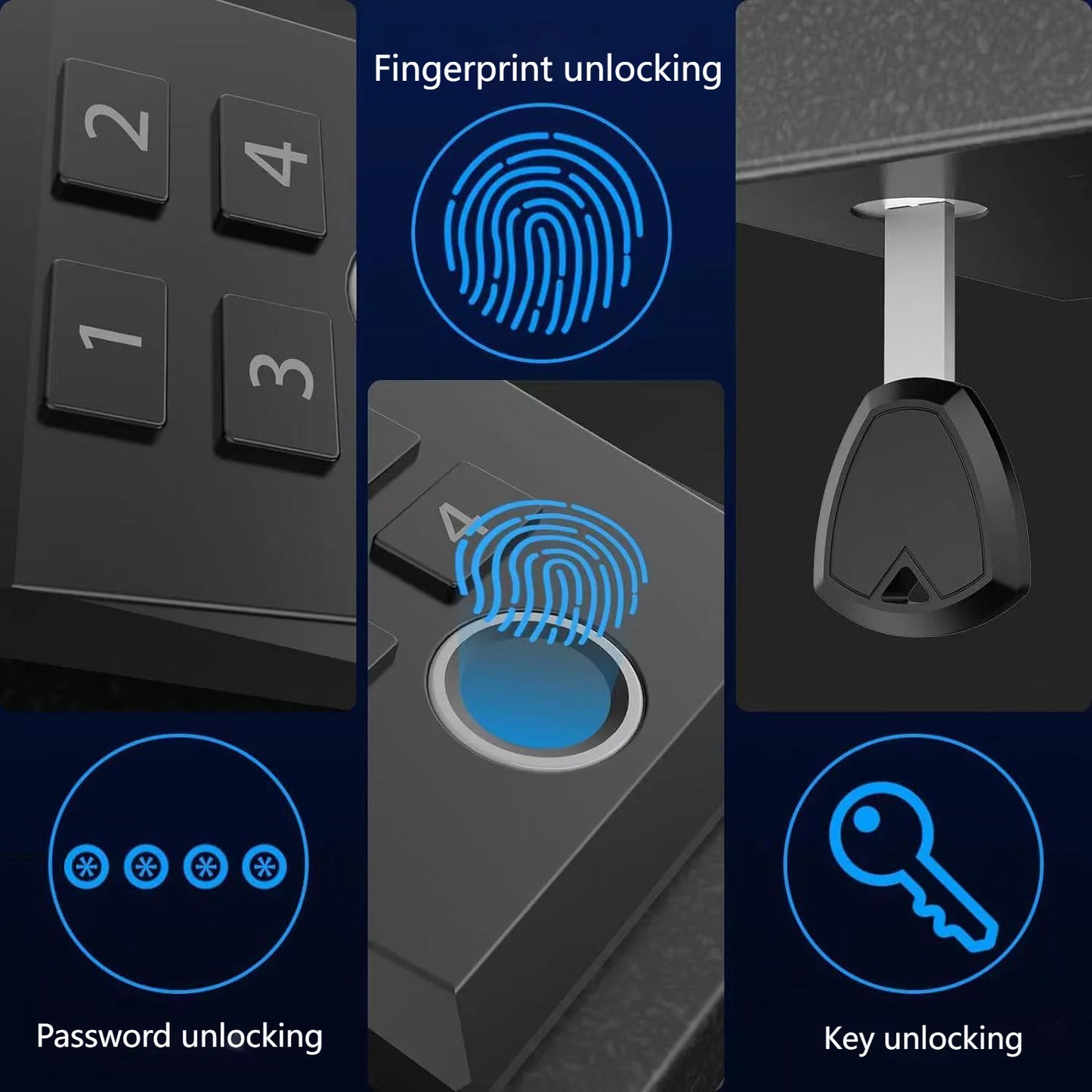 Safetouch Multi-Access Mountable Smart Handgun Safe with Blue LED Light