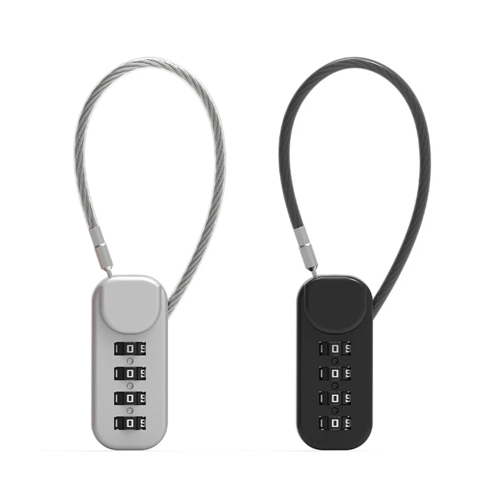 Safetouch 4-Digit Combo Lock With Retractable Coil Wire