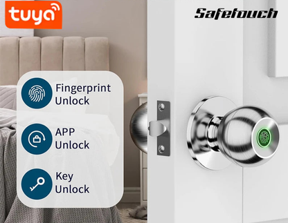 Safetouch Fingerprint Access Smart Doorknob with  Manual Key